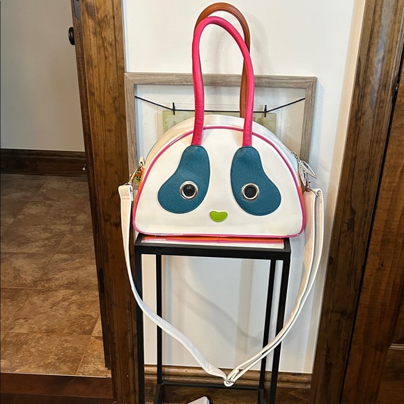 Panda Rama Handbags - Panda Rama Chic White and Blue Crossbody Bag